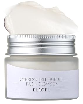 ELROEL Cypress Tree Bubble Pack Cleanser - 4-in-1 Cleansing, Hydrating, Smoothing and Exfoliating Facial Cleanser with Rice Bran Extract - Foaming Face Wash for Dull Skin - Korean Skin Care 1.69 Fl Oz