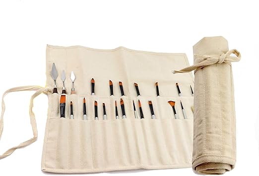 Paint Brush Holder 30 Pocket Roll Up Brush Bag Case Storage Pouch Make up Brush Case