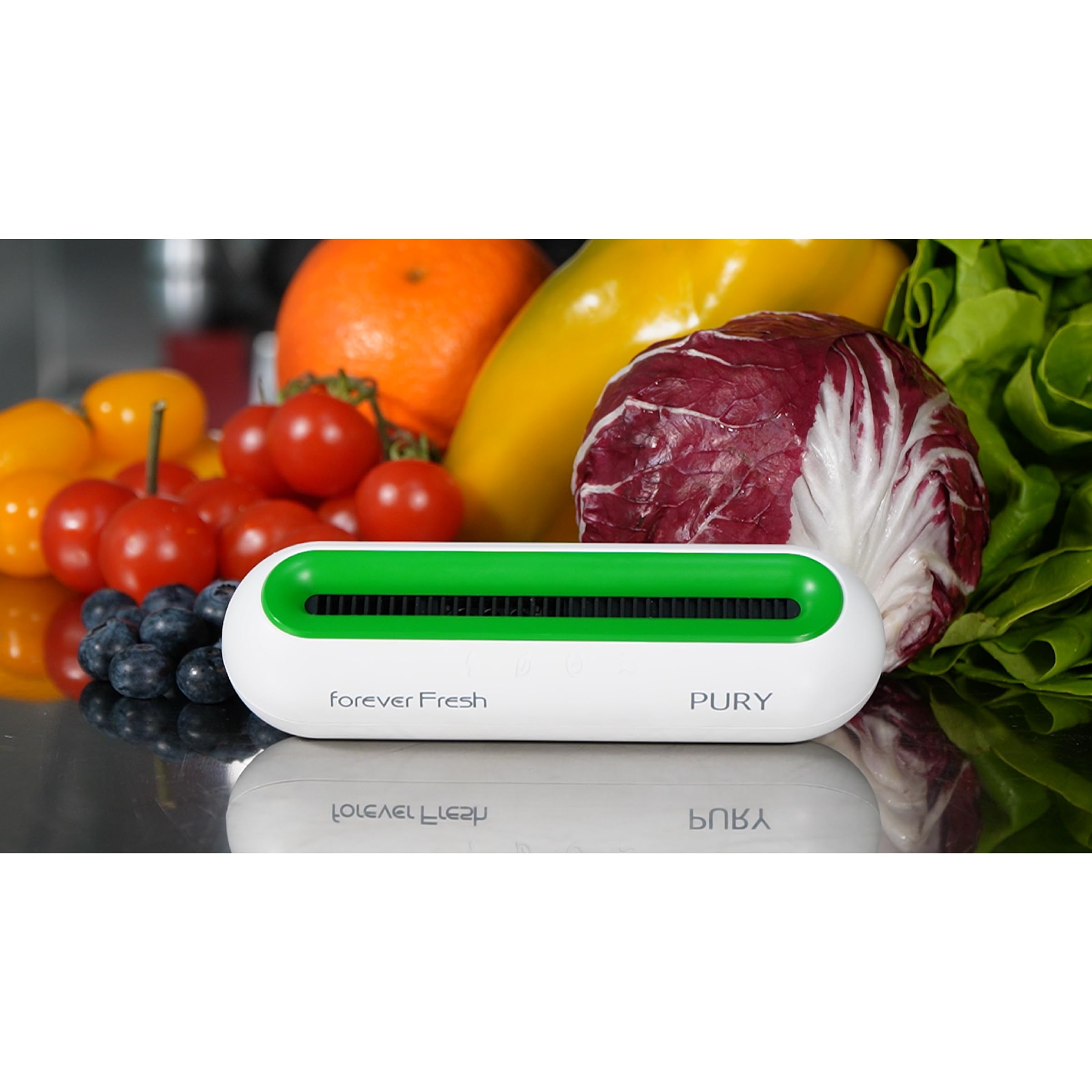 Purificateur de réfrigérateur PURY élimine les moisissures et les charges bactériennes génère une émission d'ozone correcte et mesurée (50 mg/h), autonomie jusqu'à 45 gg. Forever Fresh 885C