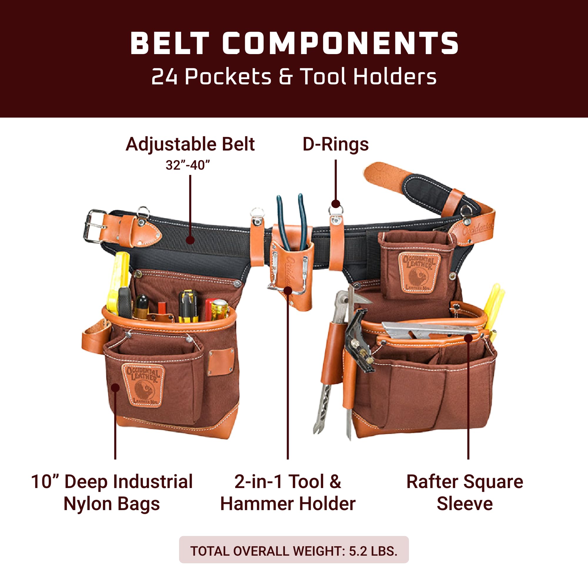 Amazon | Occidental Leather 9855LH Adjust-to-Fit Fat Lip Tool Bag