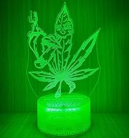 Vista 8 de 420 hojas 3D LED lámpara de mesa luz nocturna ilusión visual óptica decoración del hogar iluminación