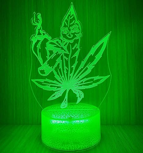 Miniatura 8 de Yooce 420 Leaf 3D LED Table Lamp Night Light Optical Visual Illusion Home Decor Lighting