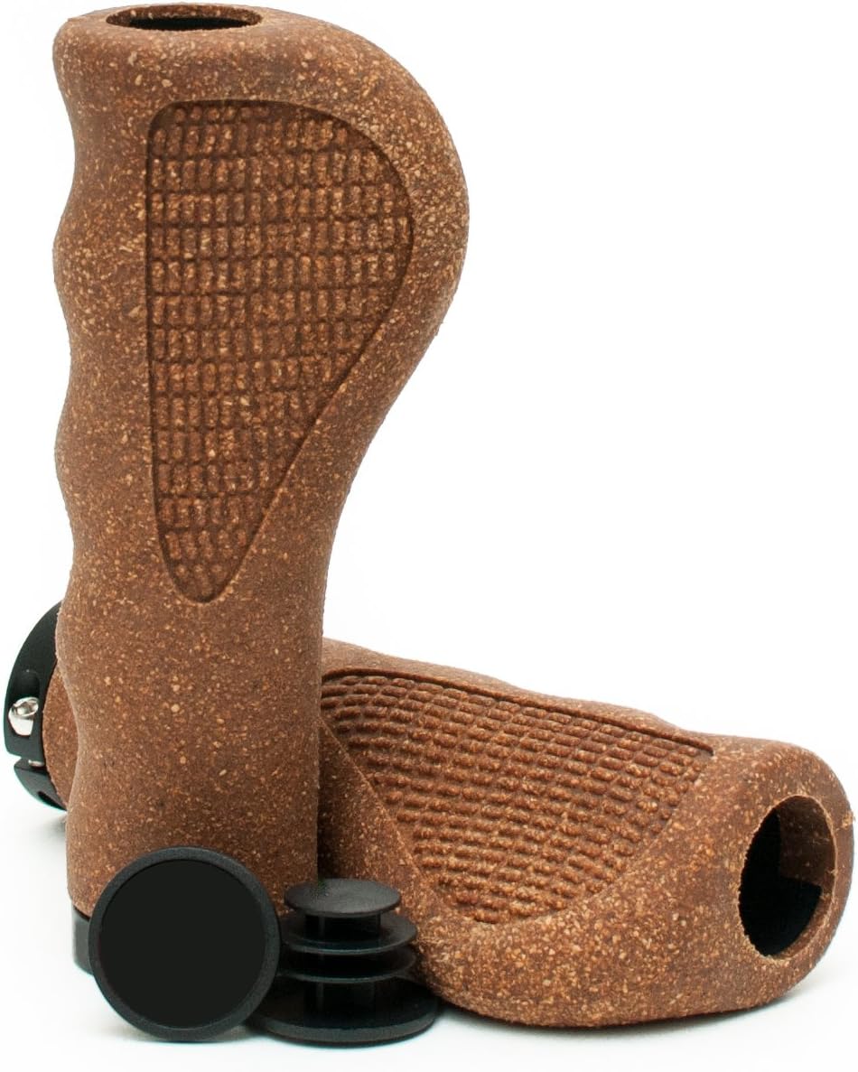 Asti Natural Cork Foam Bicycle Grips – Eco-Friendly Bike Handlebar Grips with Ergonomic Design for Comfort, Shock Absorbing and Non-Slip, Vintage Style for Cruiser and Fixie, Easy Installation