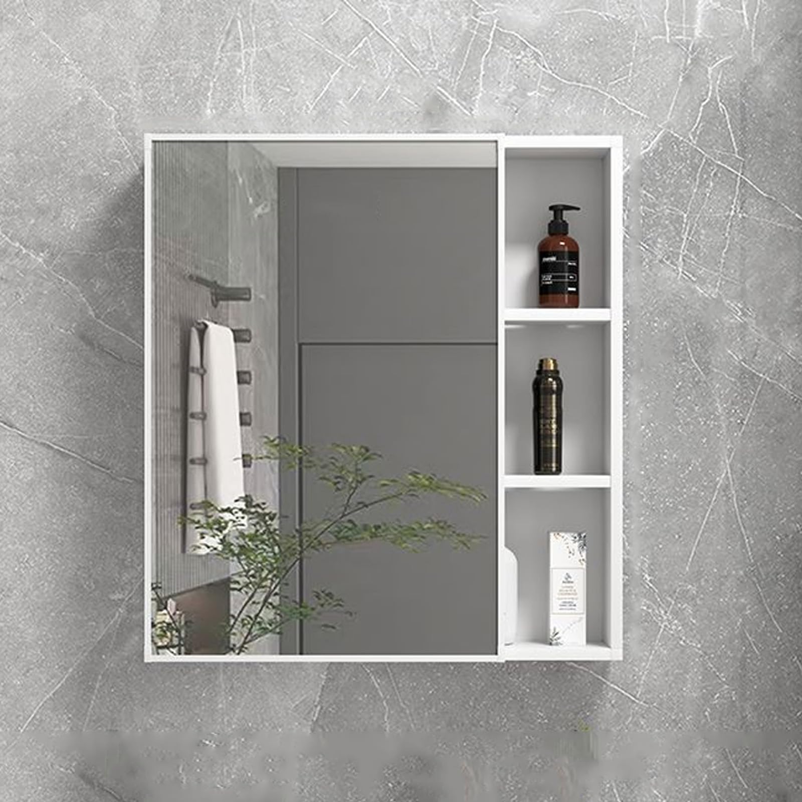 BKSXSOP Wall-Mounted Bathroom Cabinet with Mirror, Waterproof High-Density Aluminum Storage nizer, Humidity-Resistant Design, Ideal for Small Spaces and Modern Decor.