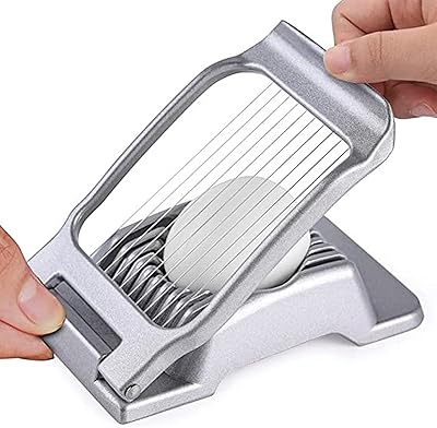 TrueCraftware - Square Egg Slicer, Egg Slicer for Hard Boiled Eggs, Heavy Duty Aluminum Egg Cutter