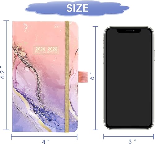 Miniatura 8 de 2026-2028 Pocket Planner/Calendar, 3 Year Monthly Planner 2026-2028, Jan.2026 - Dec.2028(36 Months), 4" x 6.2", Small Monthly Purse Calendar with