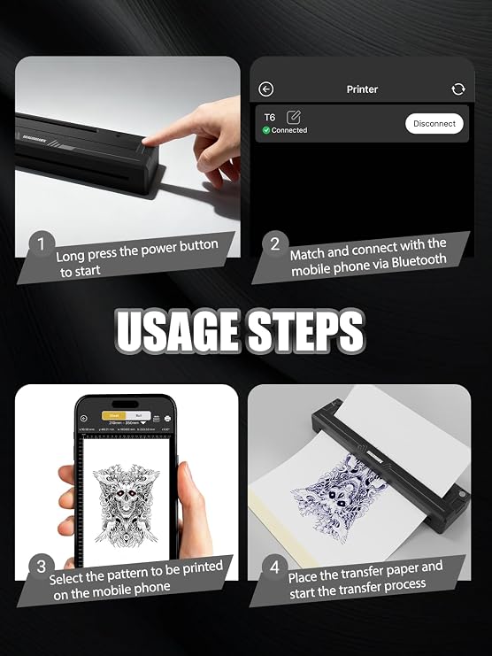 Dragonhawk A4 Wireless Thermal Tattoo Stencil Printer Machine