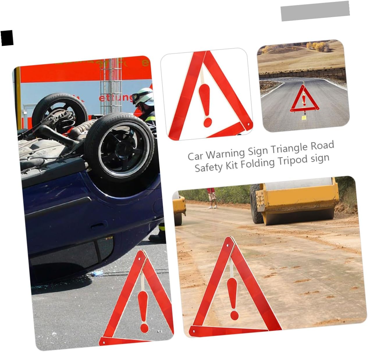 Holibanna 4pcs Car Warning Sign Emergency Roadside Kit Car Safety Triangle Reflective