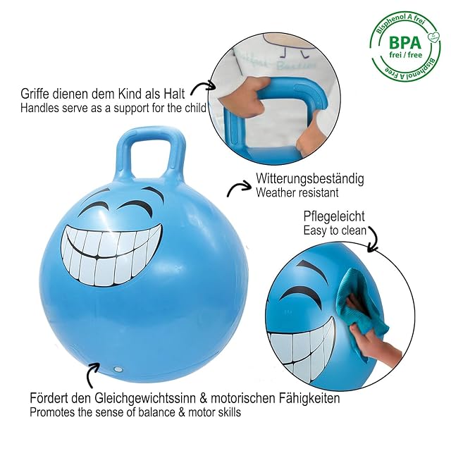 Foto 4 de 7 de Jamara 460458 - Pelota saltarín Smile Azul 450mm