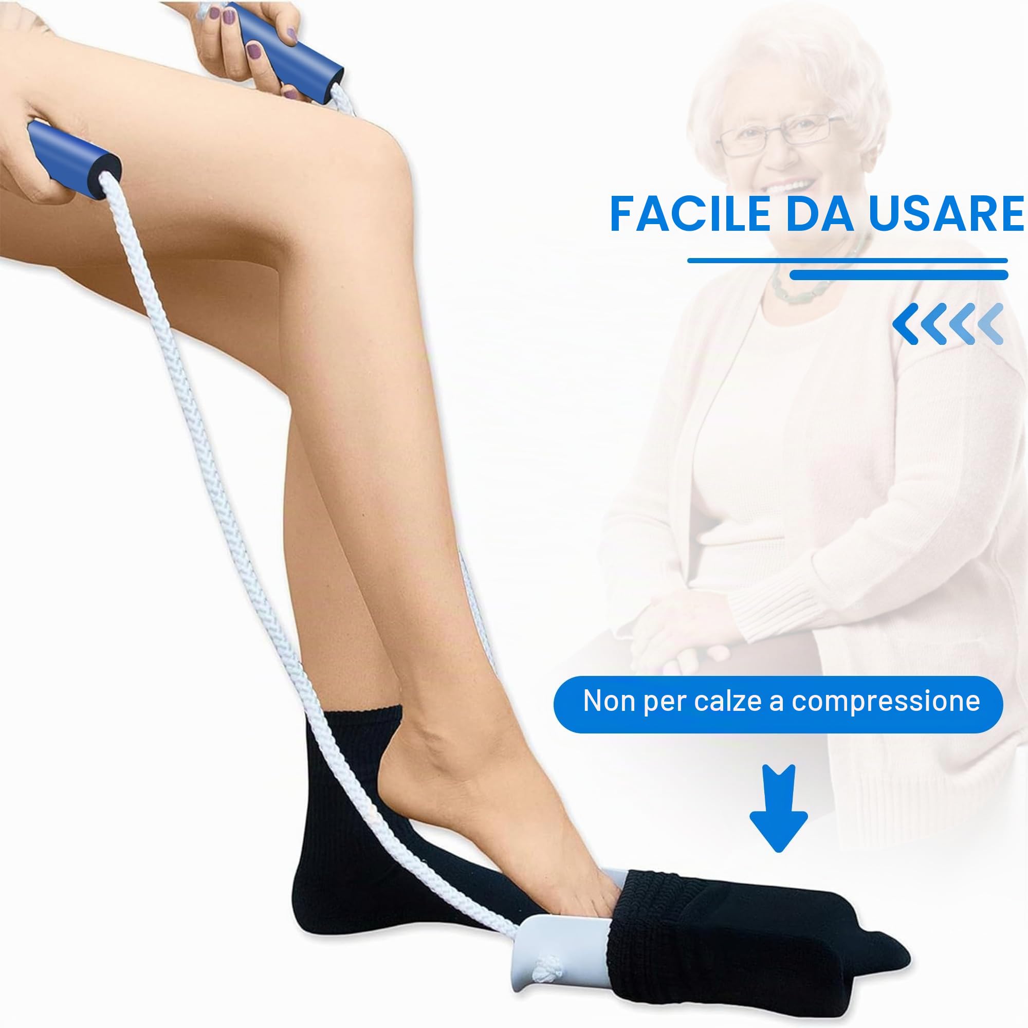 Kekoy kit di recupero per protesi all'anca 8 in 1, Ausili per vestirsi | include 91cm pinza telescopica, infila calze, calzascarpe, cinghia coscia e gambe, spugna da bagno, grattaschiena,per anziani