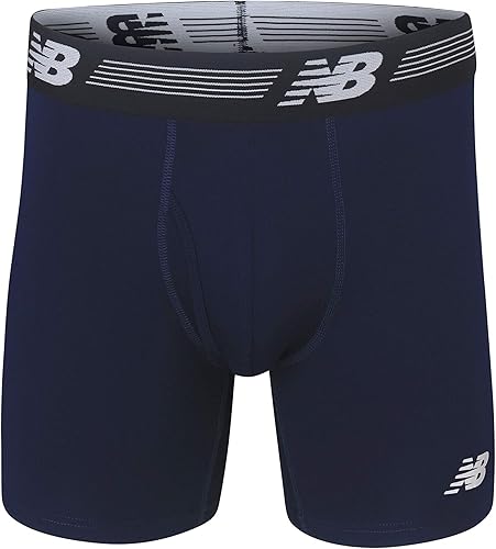 Miniatura 4 de New Balance Calzoncillos tipo bóxer de rendimiento para hombre con bragueta, ropa interior elástica transpirable, absorbe la humedad, cintura suave