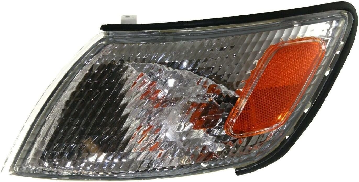 Turn Signal Light Driver Side Plastic Clear Amber Corner Lens with Bulb Left Side