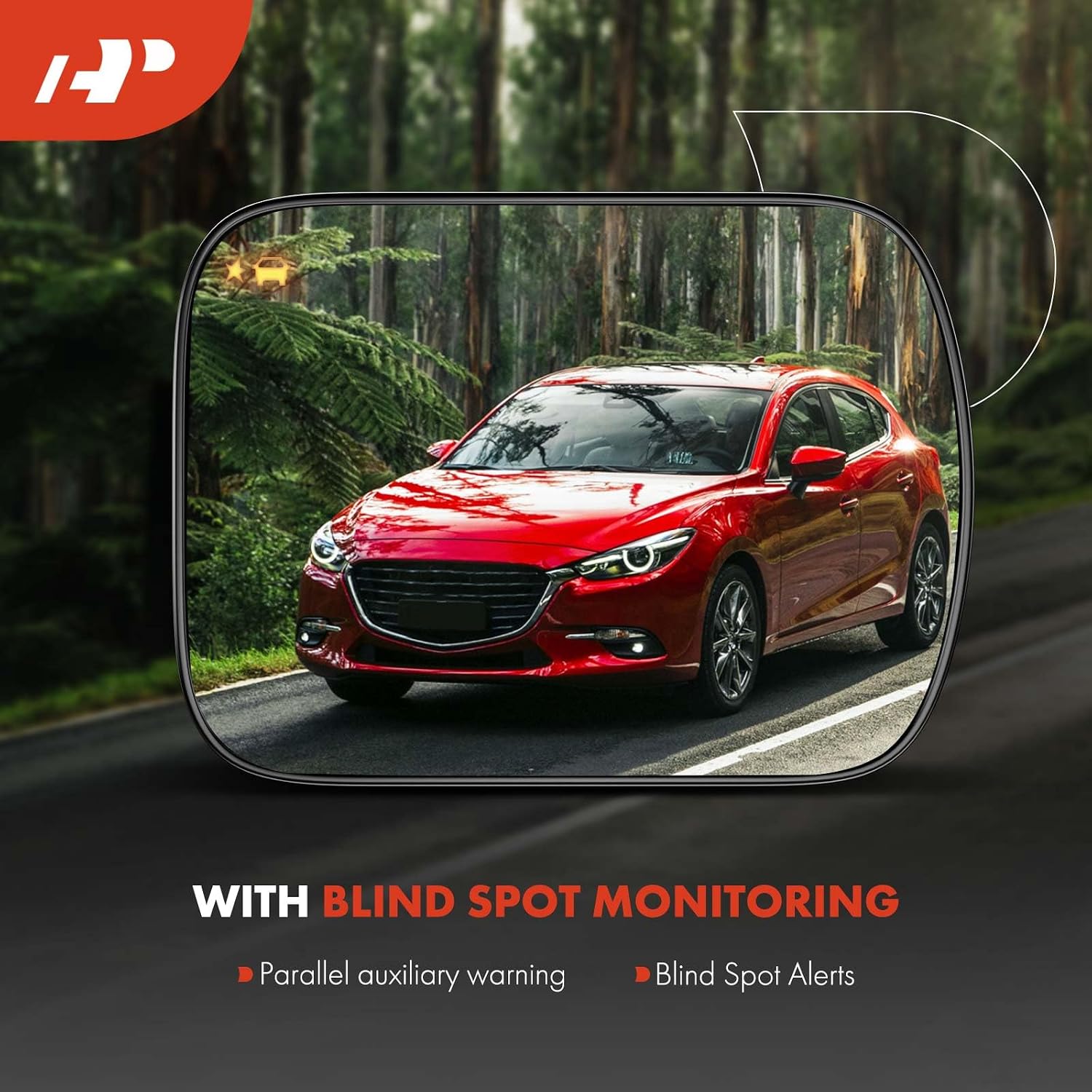 A-Premium 2-PC Driver and Passenger Side Heated Mirror Glass with Backing Plate Compatible with Chevrolet Malibu 2016-2024 - Exterior Side View Mirror with Blind Spot Detection