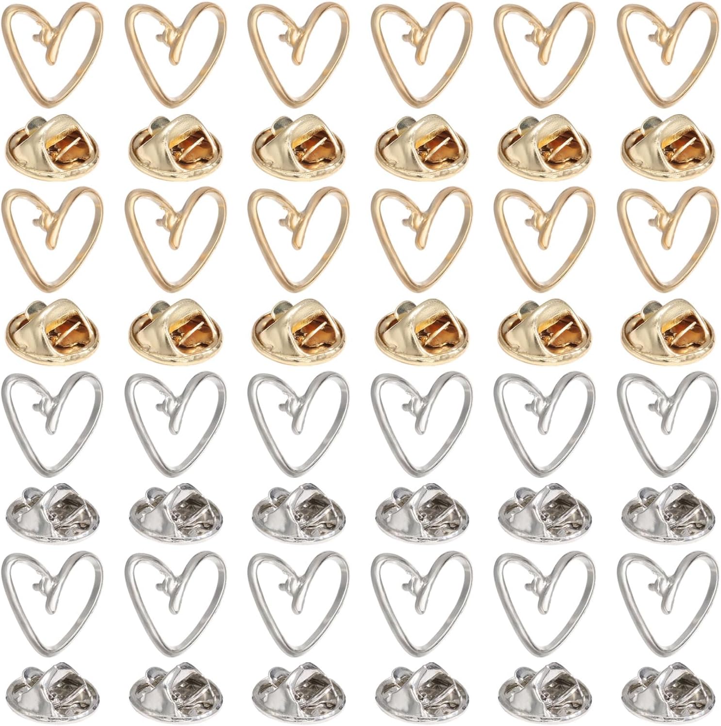 Gold Silver Alloy Pins Floral Backs Hollowed Bow Lapel Brooches for Women Cardigan Collar Dress