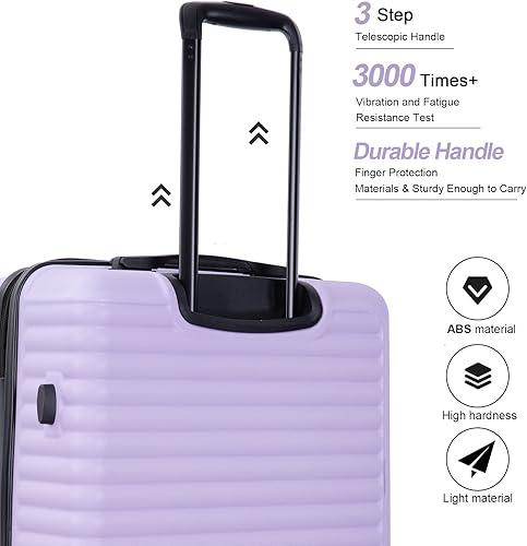 Vista 8 de Travelhouse Juego de equipaje, maletas rígidas expandibles de 24 pulgadas28 pulgadas, 20 pulgadas, juego de 3 piezas de equipaje de viaje con ruedas