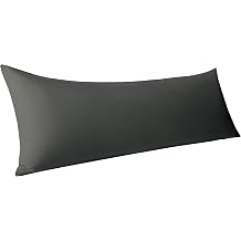 Body Pillow Cover Microfiber Long Pillow Case Breathable Soft Shrinkage and Fade Resistant Pillowcase with Envelope Closure Dark Grey,20x54 Inches