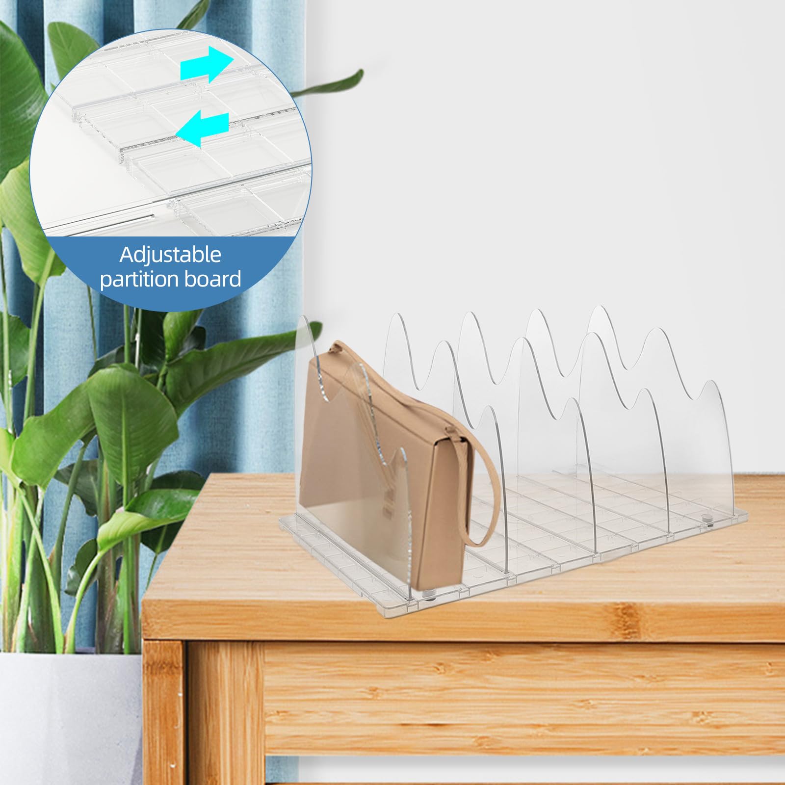 COHEALI Separador de Estantes Transparente Almohadillas Antideslizantes Divisor de Armario de Plástico Organizador de Bolsos y Ropa para Armario para Dormitorio y Hogar