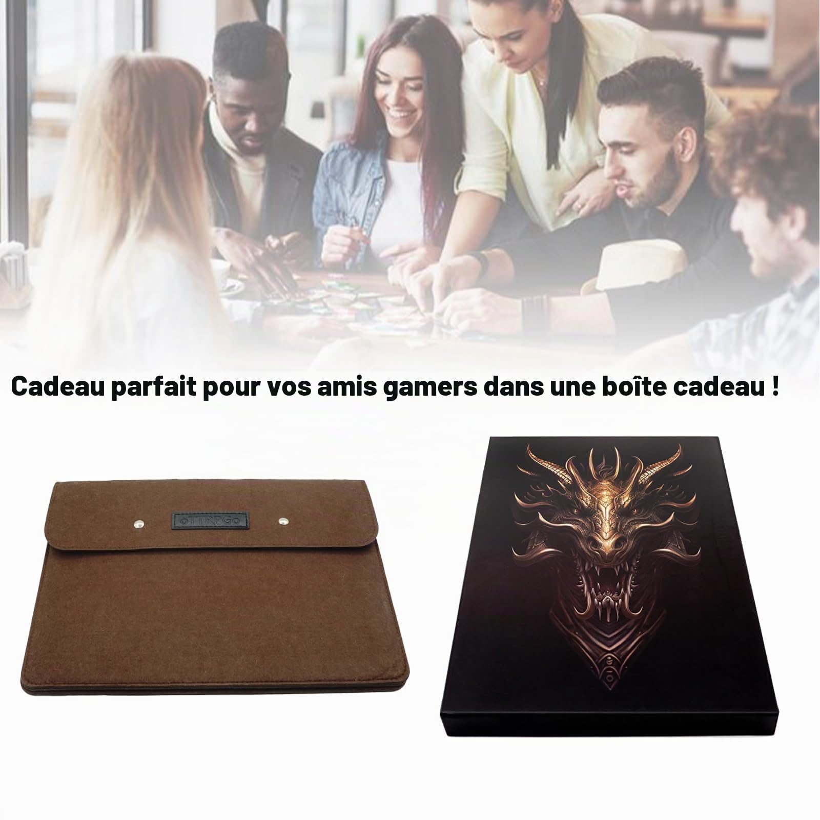 DND DM Écran 5e Dungeon Master pour cadeaux de donjons et dragons, 4 panneaux gaufrés, largeur totale 94 cm