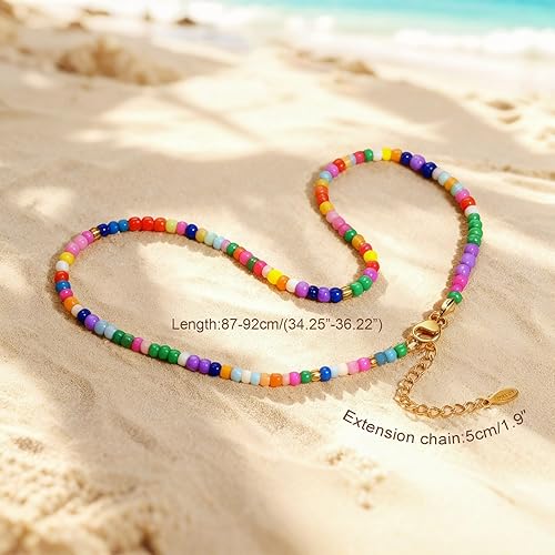 Miniatura 6 de Pulseras bohemias de cuentas coloridas Pulsera bohemia de cuentas multihebra para verano, surf, playa, joyería de moda para mujer, pulseras