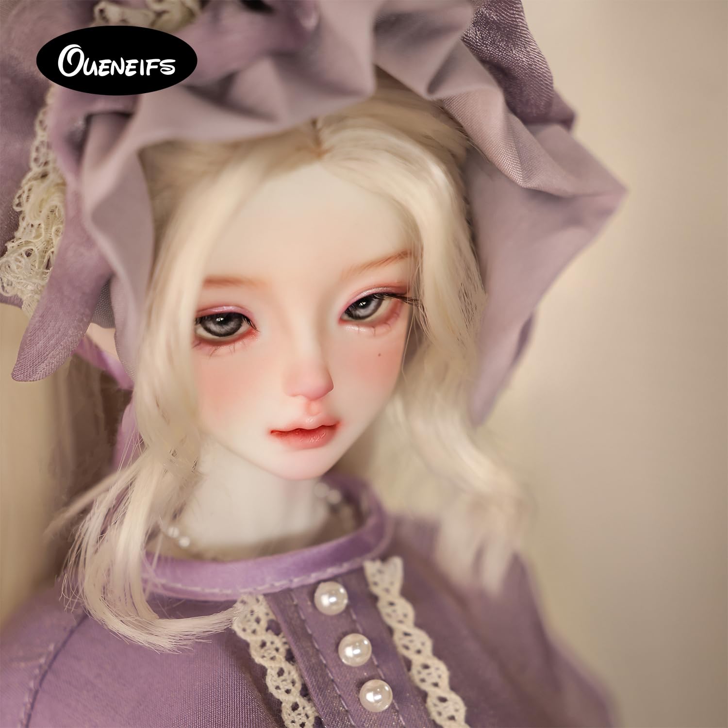 Oueneifs 1/4 Sadiebjd Fullset B lalka z przegubami kulowymi fioletowa sukienka tortowa z kapeluszem elegancka kobieca zabawka z żywicy dla dzieci w wieku 15+ lat