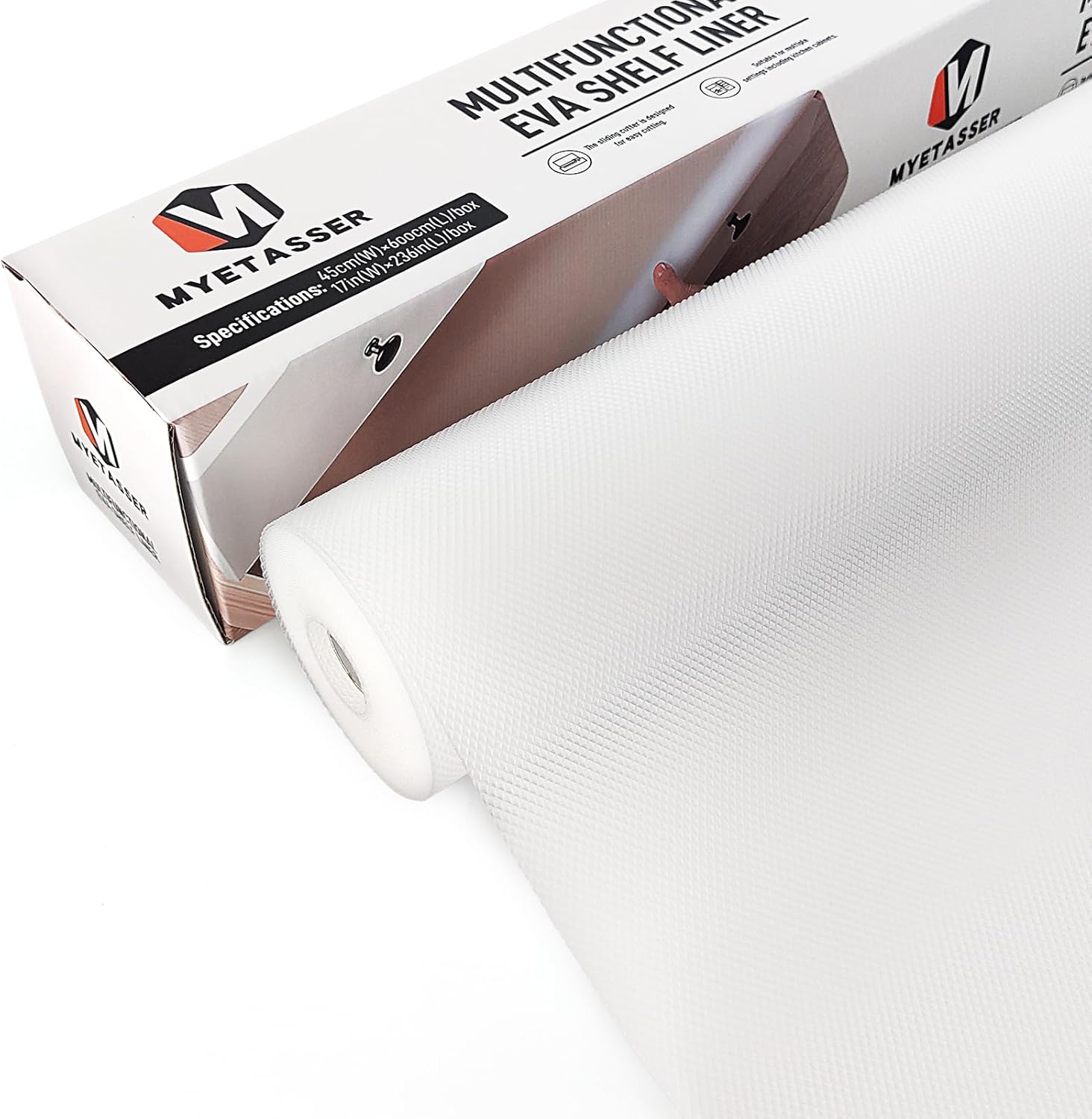 Shelf Liner Drawer Liner Cabinet Liner Fridge Mats,17.7"x236" Non Adhesive Durable for Kitchen, Drawer, Refrigerator