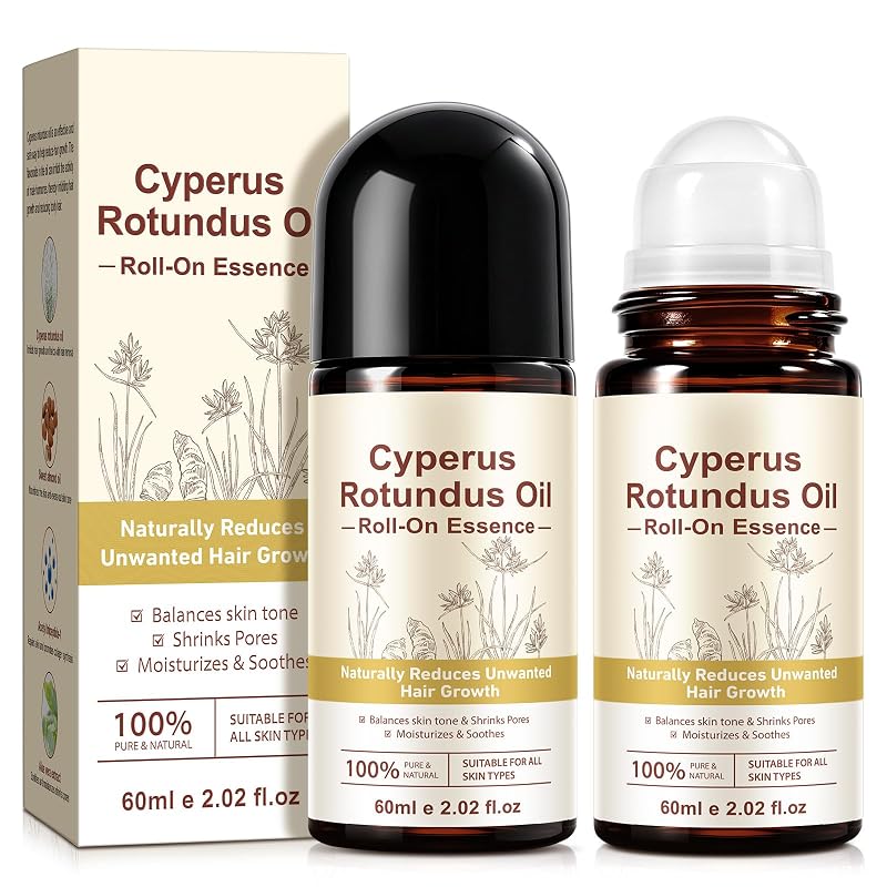 Sérum em óleo de Cyperus Rotundus com aplicador roll-on HuaangMaox para cuidados da pele, Pacote com 2
