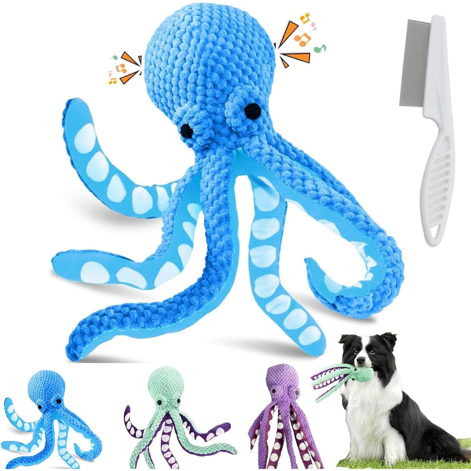 Gienslru Pawforloves Premium Pet Plush Toy, Premium Pet Plush Octopus, Paw For Loves Pet Plush Toy, Dog Toy Octopus, Dog Toys For Large Dogs,Medium,Small (B)