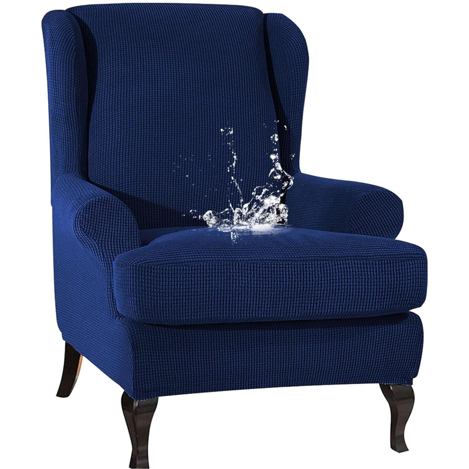 Leomix Waterproof Stretch Wingback Chair Slipcover, Wing Back Armchair Cover Sofa Cover Furniture Protector, Full Protection for Wingback Chair,L