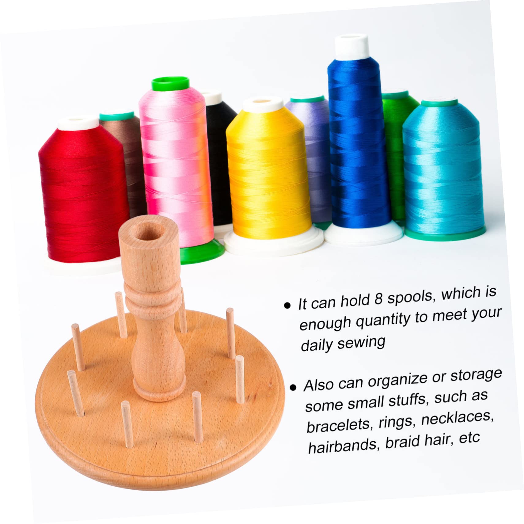 ERINGOGO 1Pc Spool Wooden Thread Rack Durable Sewing Thread Storage Holder for Organizing Spools for Quilting and Embroidery Enhances Sewing Decor