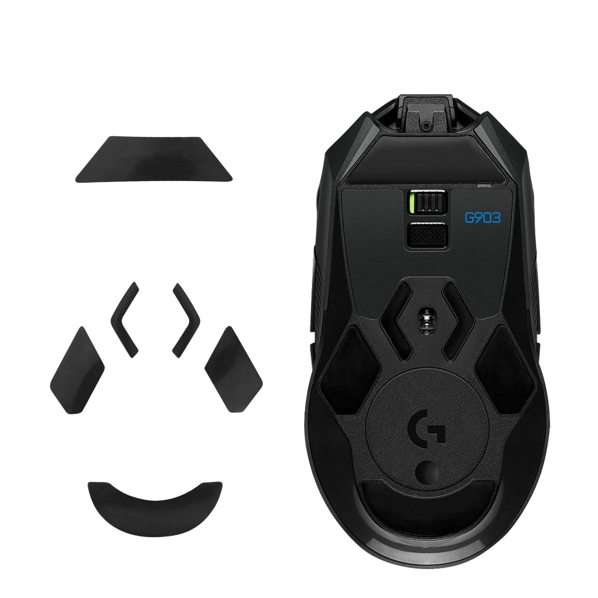kwmobile Podkładka pod mysz kompatybilna z Logitech G903 - samoprzylepna wymienna podkładka pod mysz z miękkiej gumy - czarna