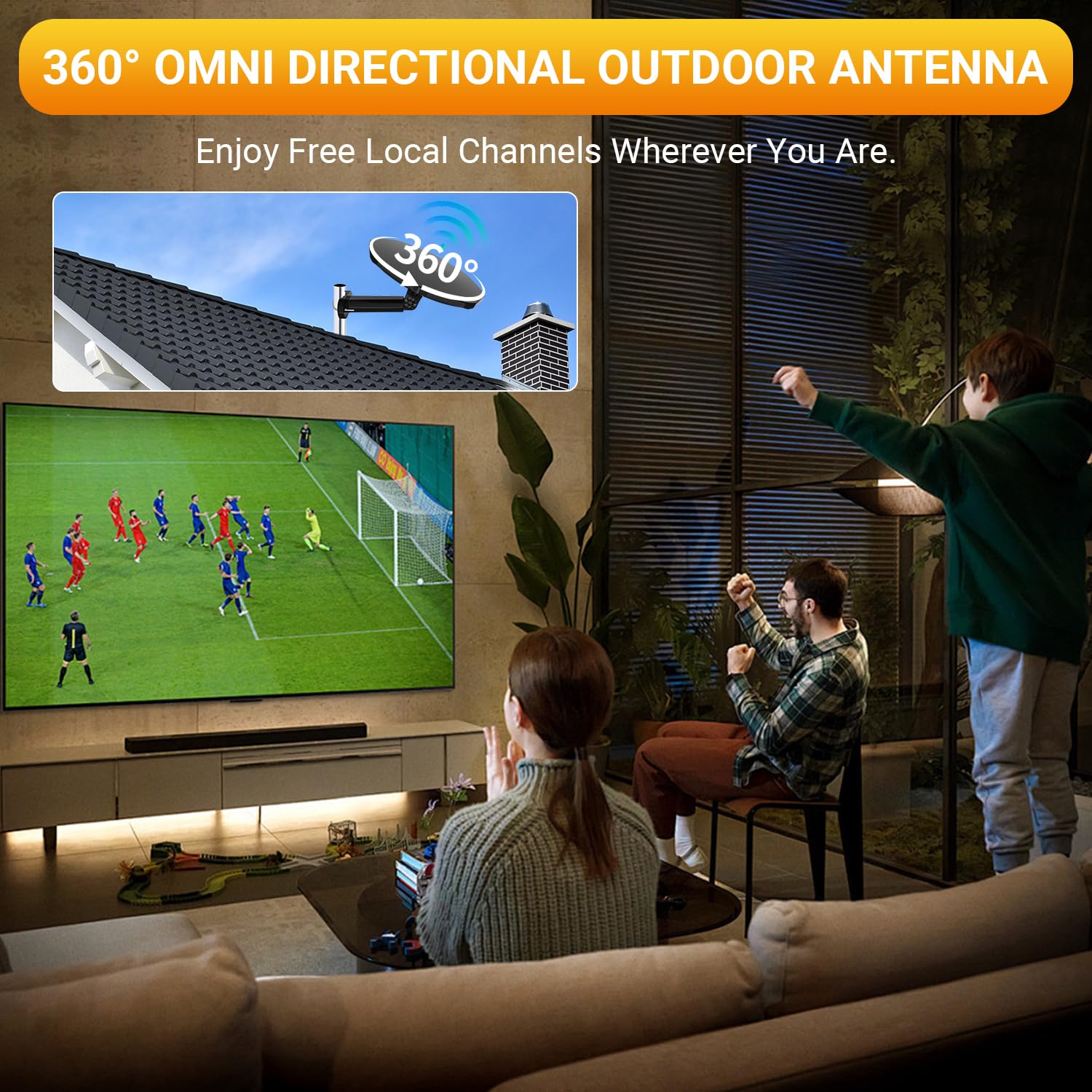 Antenna TV esterna Ricezione omnidirezionale a 360°