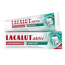 LACALUT Crema dentale attiva protezione e sensibilità, dentifricio da 75 ml per denti sensibili, protezione e rafforzamento delle gengive, dentifricio per denti sensibili, 1 x 75 ml