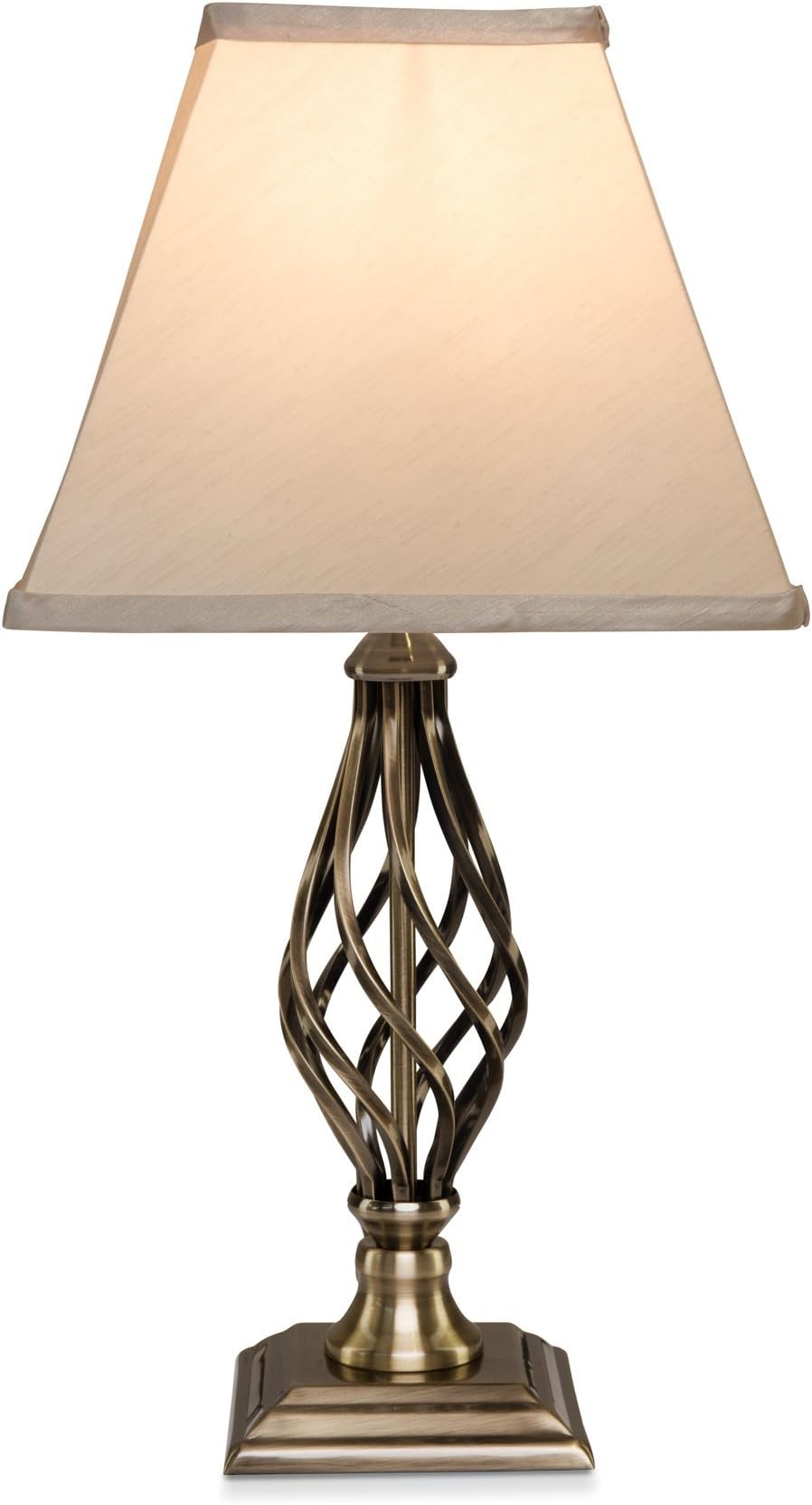 Kingswood Barley Twist Traditional Lamp - Antique Brass (Square Base)