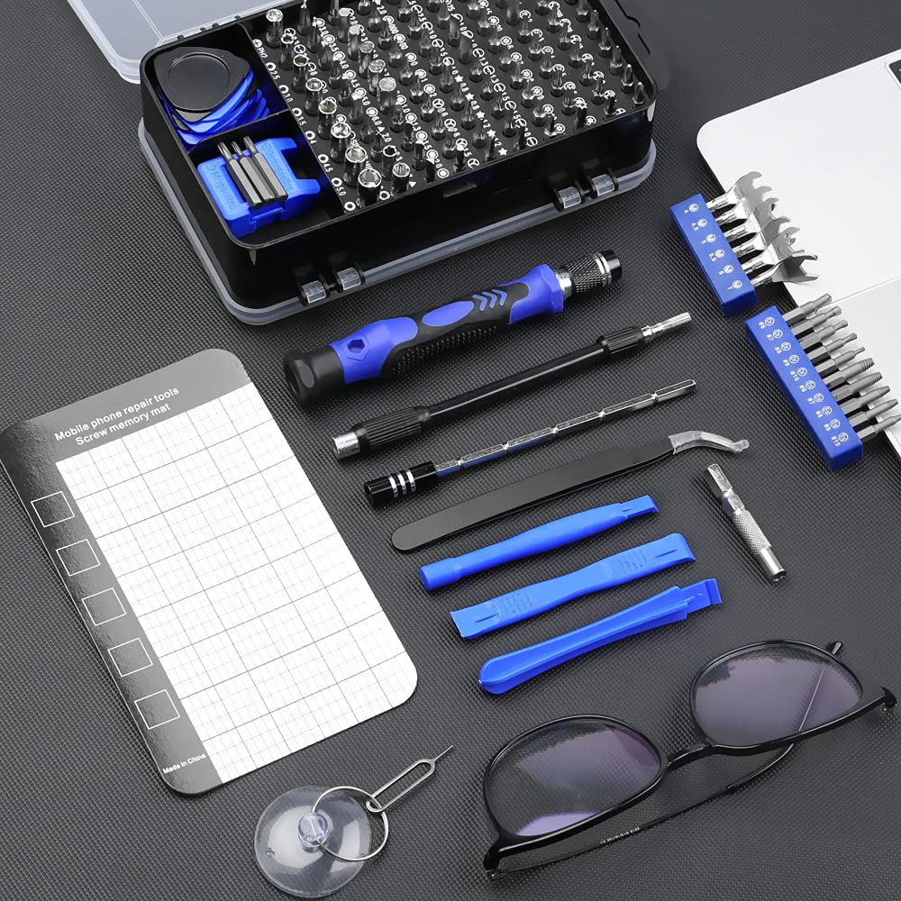 138 in 1 Schraubendreher Set Feinmechanik Mini Feinmechaniker Satz Magnetisch Upgrade Version Präzisions Elektronik Reparatur Set für iPhone Laptop Spielzeug Uhren Kamera Brillen Baumarkt