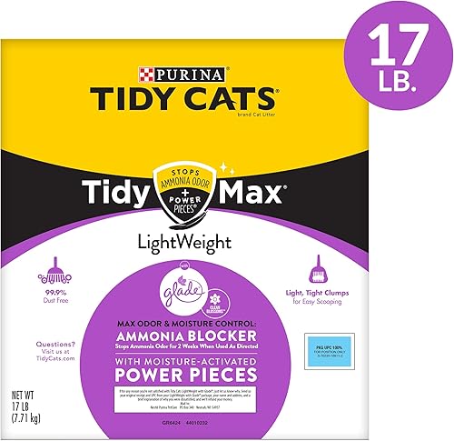 Miniatura 3 de Purina Tidy Cats - Arena aglutinante y ligera para varios gatos, formula Tidy Max Glade Clean Blossoms, caja de 17 lb