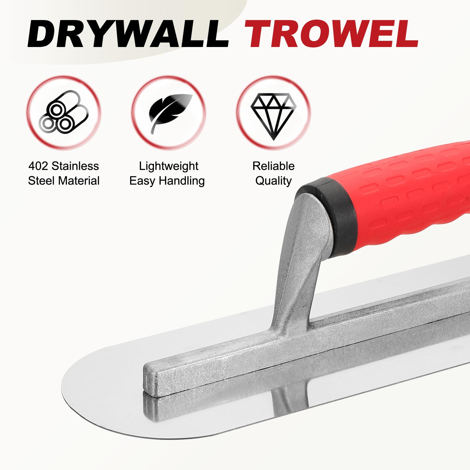 QUARKZMAN 2 PCS Llana Redonda Para Drywall 11" X 4" Llana De Acabado