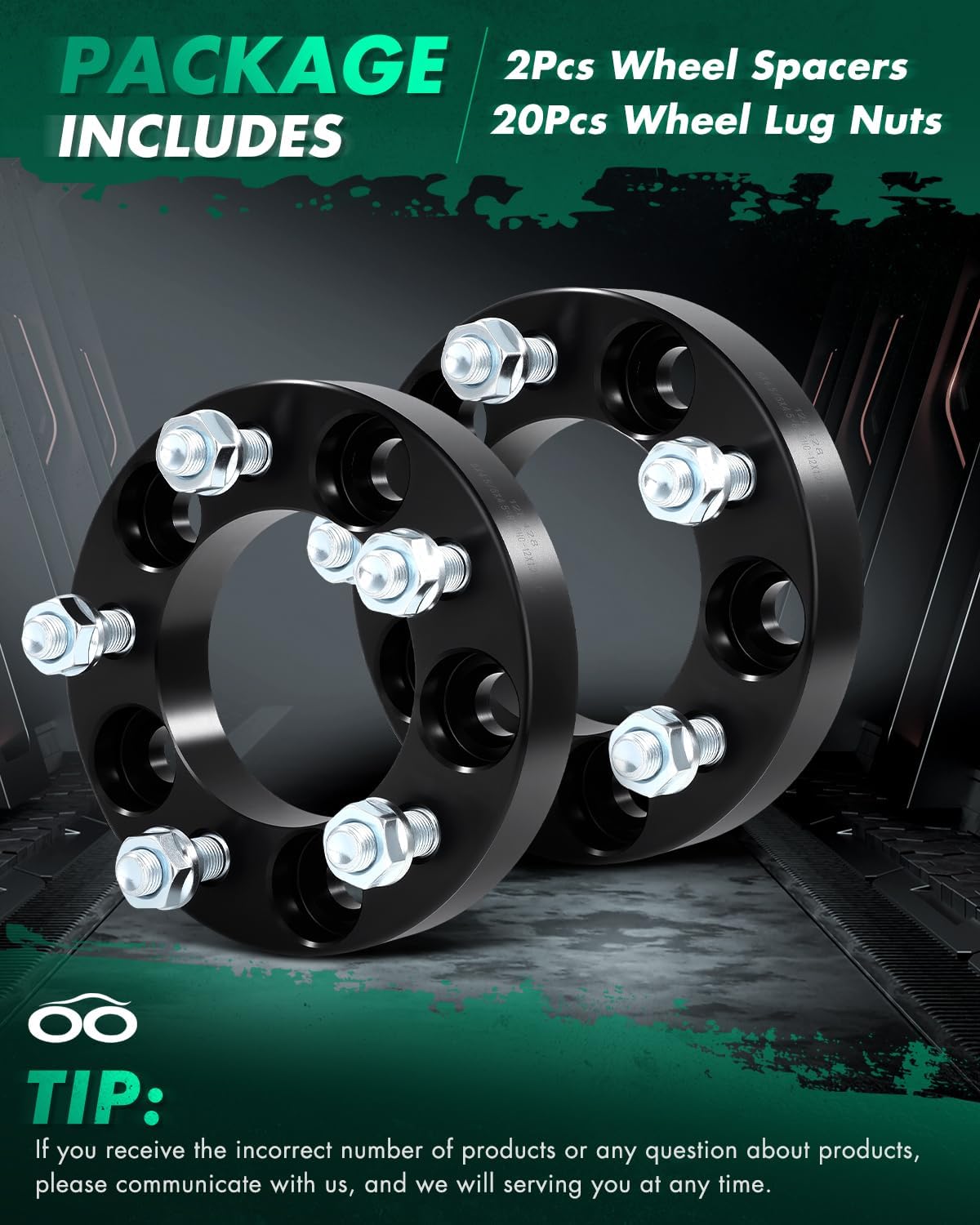 SCITOO 4pcs Wheel Spacers 1" 5x4.5 Bore 82.5mm Studs 12x1.25 5Lug Wheel Spacers Adapters Fit for for Chevrolet City Express for Nissan Altima for Nissan Rogue for Nissan Sentra for Nissan Maxima