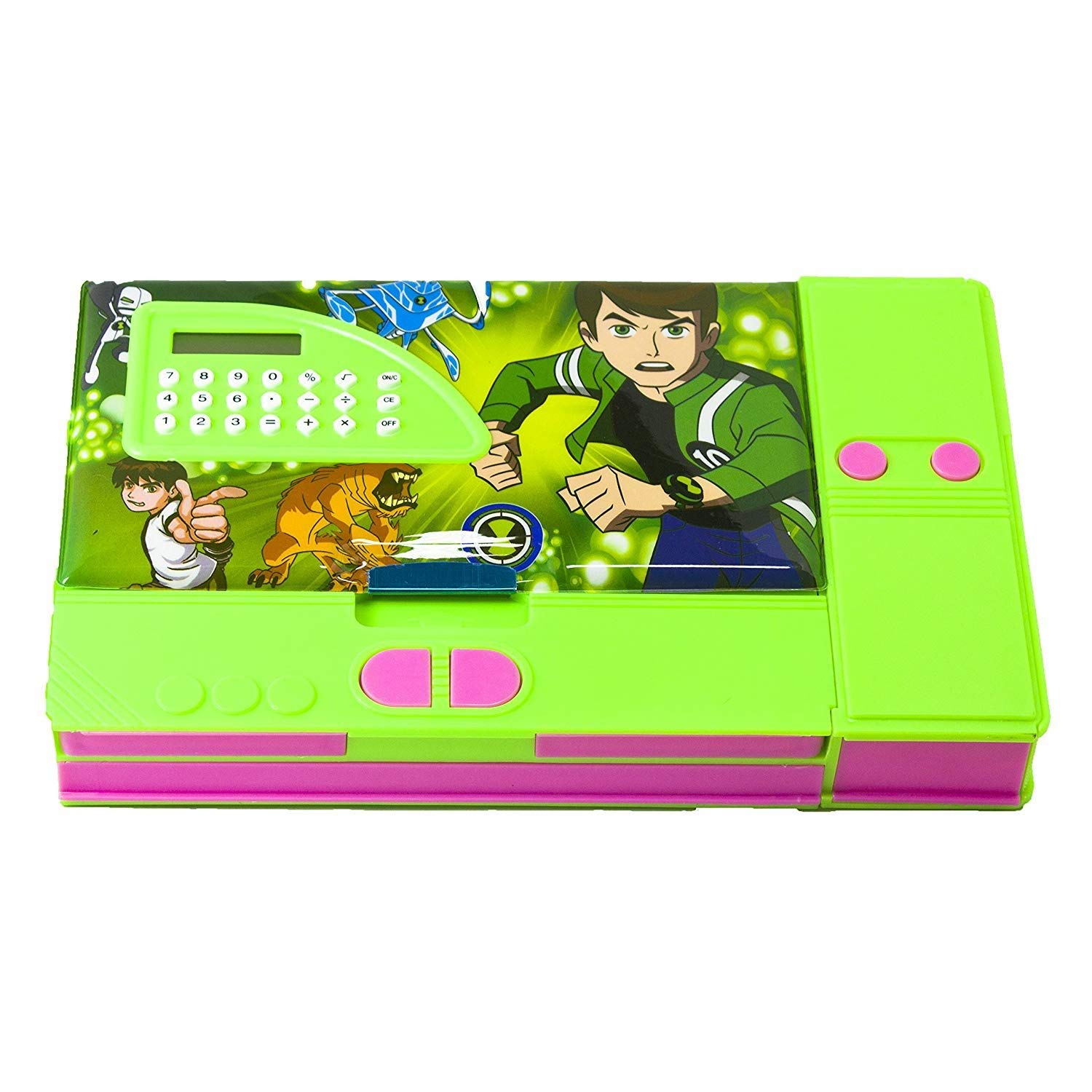 Patly Invalid Data Generic Ben 10 Jumbo Gadget Multi-Purpose Pencil Box with Calculator for Kids (Multicolour)