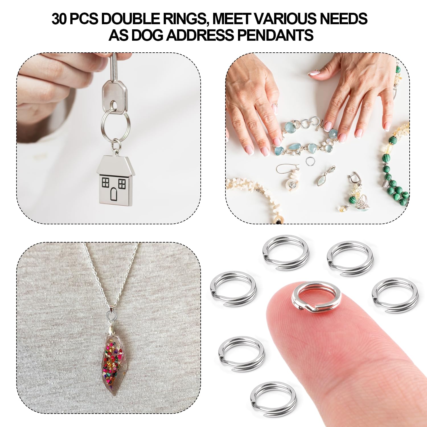 Amazon.com: 30pcs Split Rings, 6mm Dog Cat Tag Ring Silver Split