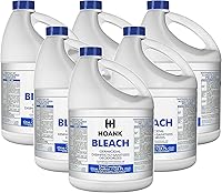 HOANK Ultra Germicidal Liquid Bleach 6 Gallon Pack (1 Gal x 6) - Disinfectant, Sanitizer, Stain Remover for Laundry, Household & Commercial Cleaning