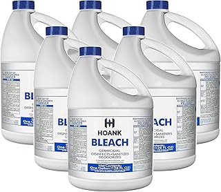 ( 6 Gallon) Ultra Germicidal Liquid Bleach -Disinfecting, Sanitizing, Deodorizing, Mold & Mildew Stain Remover, For Laundry, Household and Commercial Cleaning, Multipurpose Cleaner (1 Gallon X 6 Pack)