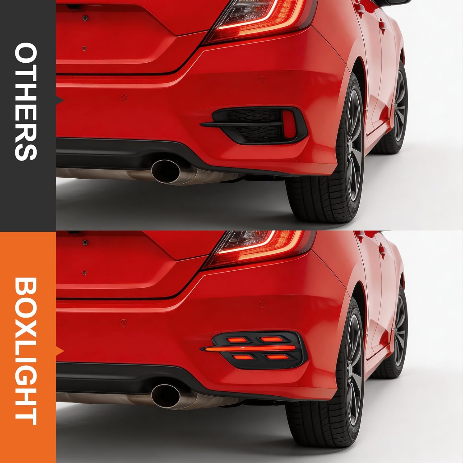 LED Reflector Tail Light and Grille Cover for Honda Civic Sedan 2016 2017 2018 2019 2020 2021 Brake Reverse Bumper Lamp with Dynamic Sequential Turn Signal