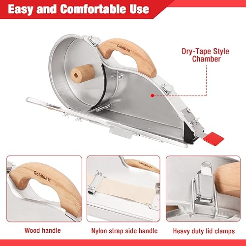 Miniatura 3 de Goldblatt Banjo - Juego de cinta adhesiva para paneles de yeso con cuchillo de cinta de acero azul de 10 pulgadas, ligero y cómodo de usar para