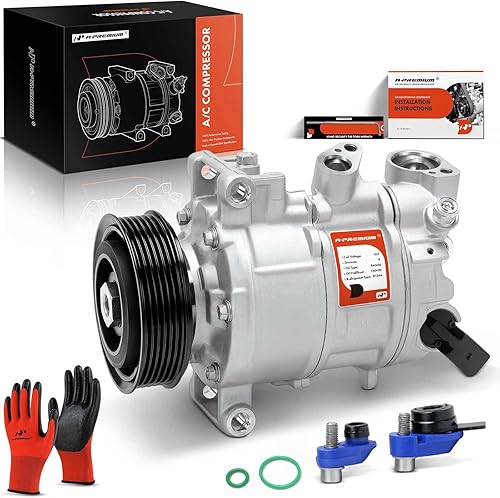 A-Premium Compresor de A/C con embrague compatible con Audi A4 2017-2020, A4 allroad/Quattro 2017-2019, Q7 2018-2020, A6 2016-2018, A6 Quattro
