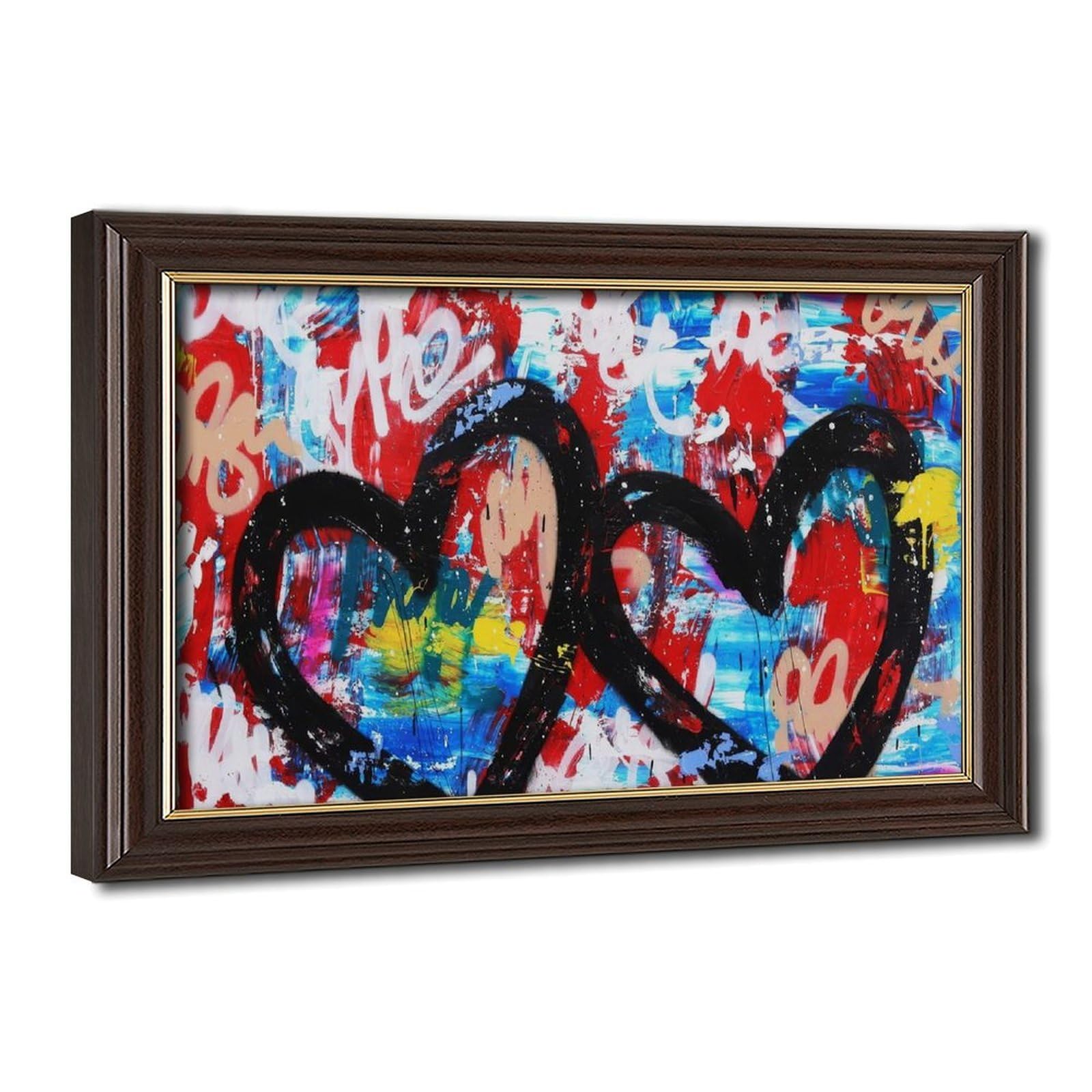 Bareronor Hearts Graffiti Poster Canvas Poster Bedroom Decor Landscape Office Room Decor Gift 24" L X 36" W
