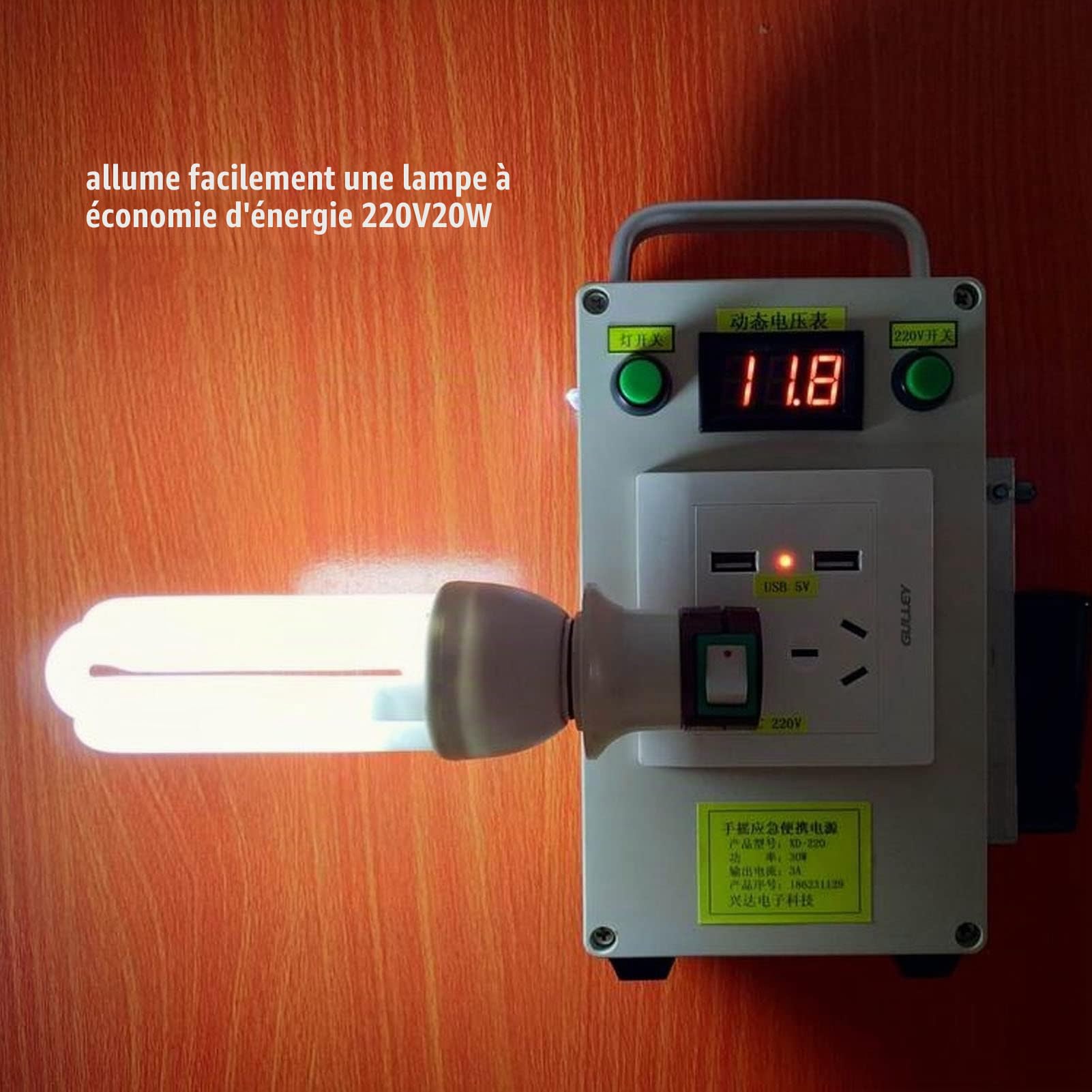 Générateur à Manivelle, 20W DC 220V/12V USB 5V Chargeur Manivelle Station D'alimentation Portable Generateur Alimentation Manuelle Chargeur Generateur D'urgence Pour Téléphone Ordinateur Chargement
