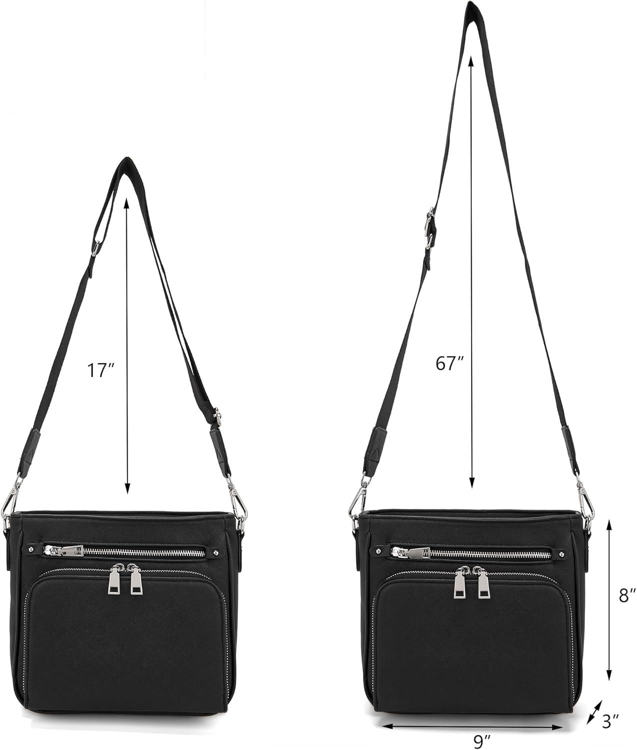 Idesort Soft Crossbody Bags for Women Vegan Leather Shoulder Purses Handbags with Organizer Insert Medium Wallet Bag - Image 6