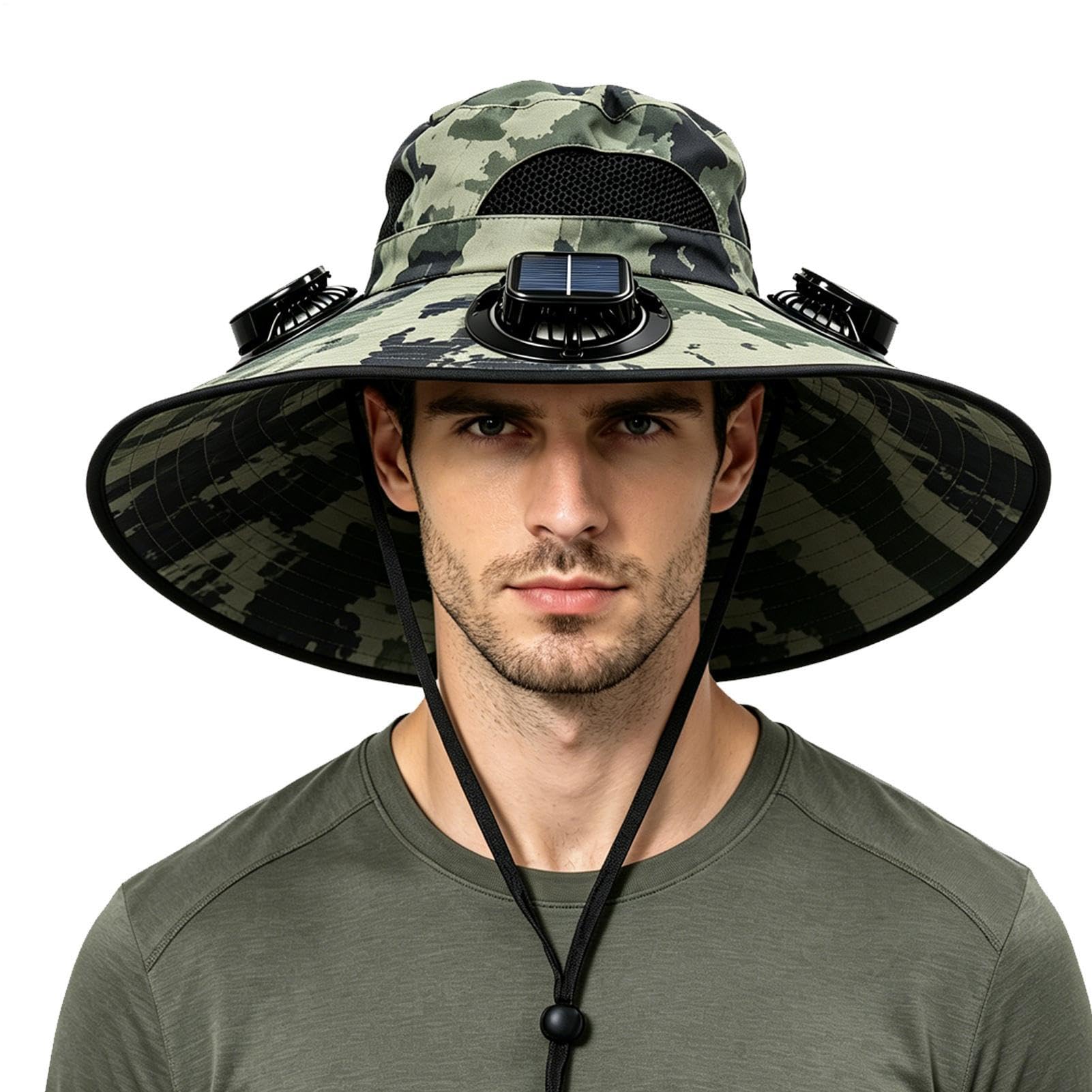 Gorros Ventilador Solar para Hombre Gorro Transpirable 3 Velocidades