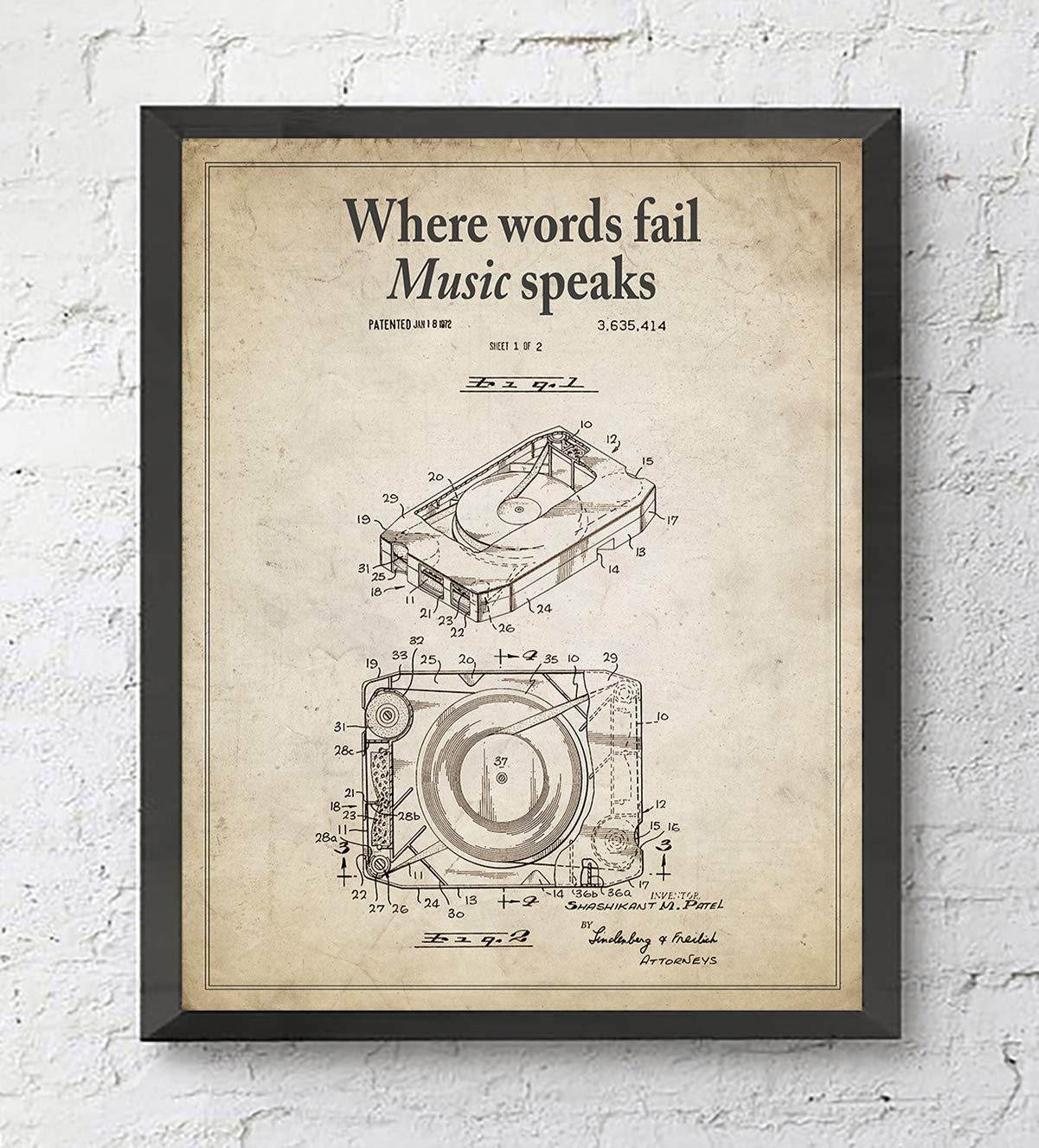 Amazon.com: Retro Music Wall Art Prints with Slogans, Set of 4