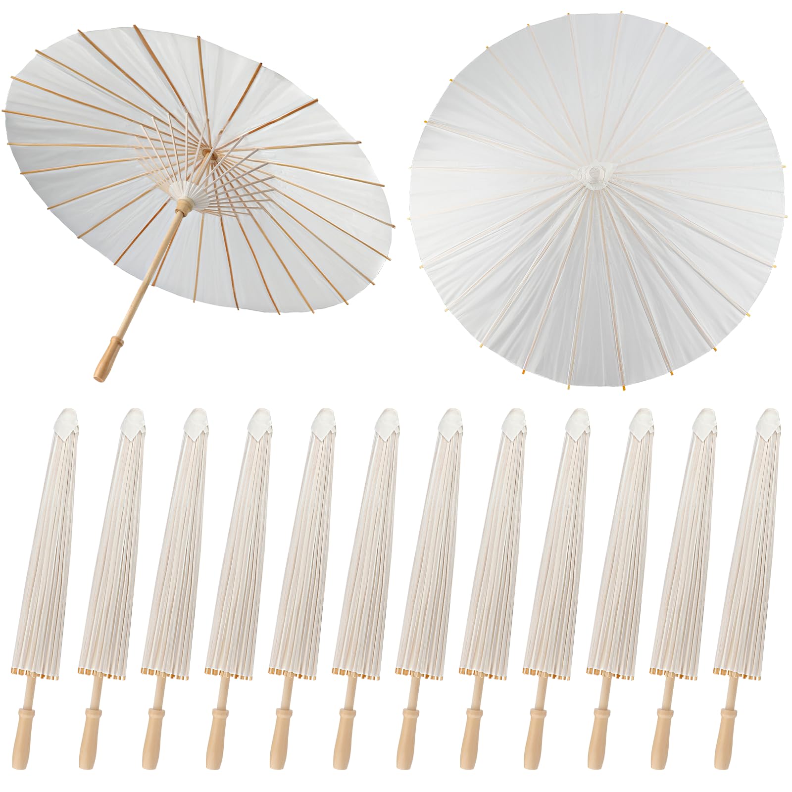 SAYAYA 12 Pieces 33 Inches Paper Umbrellas White Paper — free download